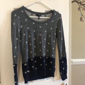 XS Long Sleeve Polka Dot Sweater from The Limited